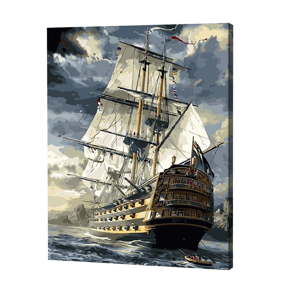 Schip Bij Stormy Sea| Diamond Painting