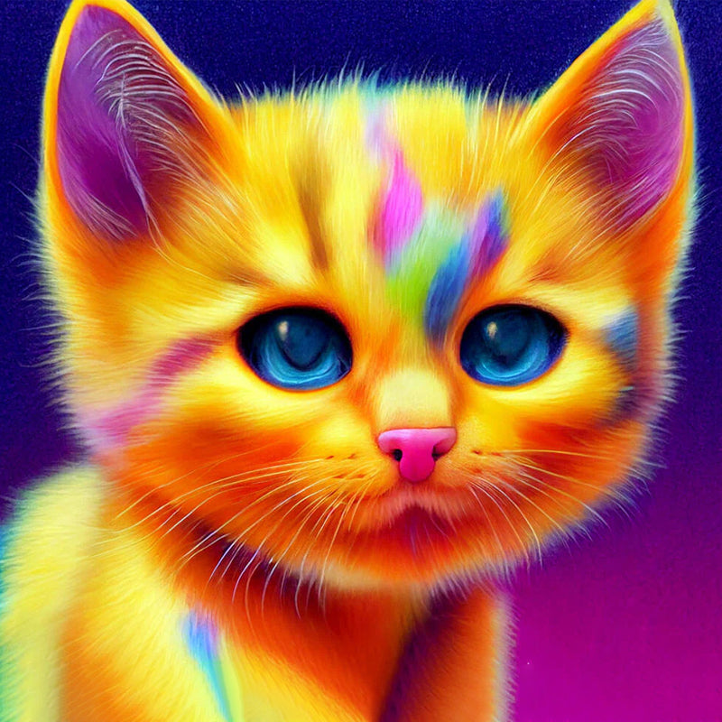 Schattige Regenboog Kitty| Diamond Painting