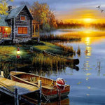 Afbeelding in Gallery-weergave laden, Herfst Aan Het Meer| Diamond Painting
