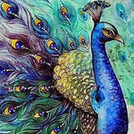 Afbeelding in Gallery-weergave laden, Azure Peacock| Diamond Painting
