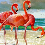 Afbeelding in Gallery-weergave laden, Strand &amp;Flamingo&#39;S| Diamond Painting
