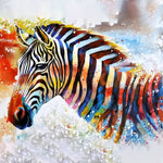 Afbeelding in Gallery-weergave laden, Kleurrijke Zebra| Diamond Painting
