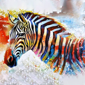 Kleurrijke Zebra| Diamond Painting