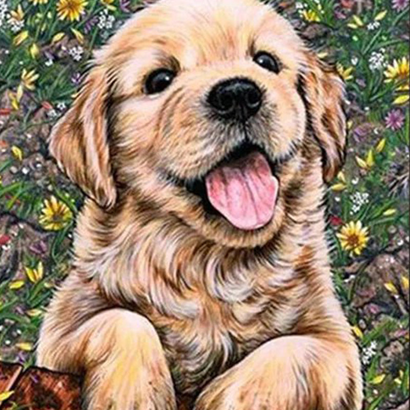 Schattige Hond Puppy| Diamond Painting