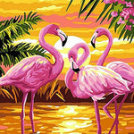 Afbeelding in Gallery-weergave laden, Flamingo In Zonsondergang| Diamond Painting
