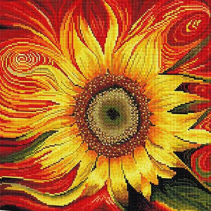 Rode Zonnebloem| Diamond Painting