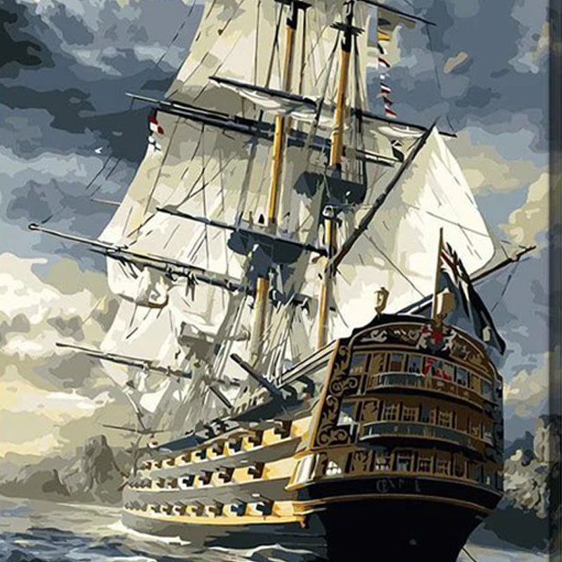 Schip Bij Stormy Sea| Diamond Painting