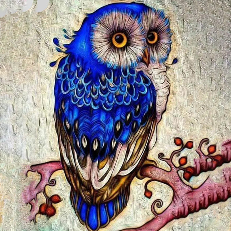 De Blauwe Uil| Diamond Painting