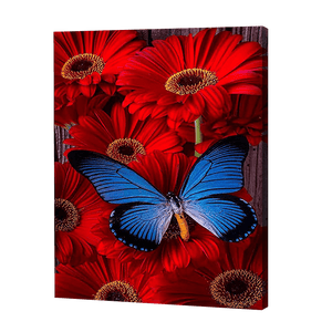 Vlinder In Bloemen| Diamond Painting