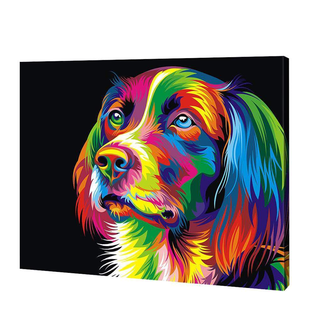 Kleurrijk Hondengezicht| Diamond Painting