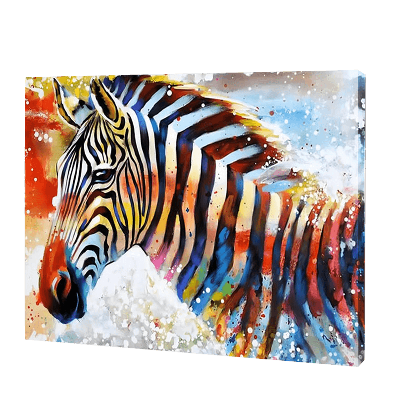Kleurrijke Zebra| Diamond Painting