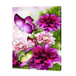 Afbeelding in Gallery-weergave laden, Paarse Bloemen Vlinder| Diamond Painting
